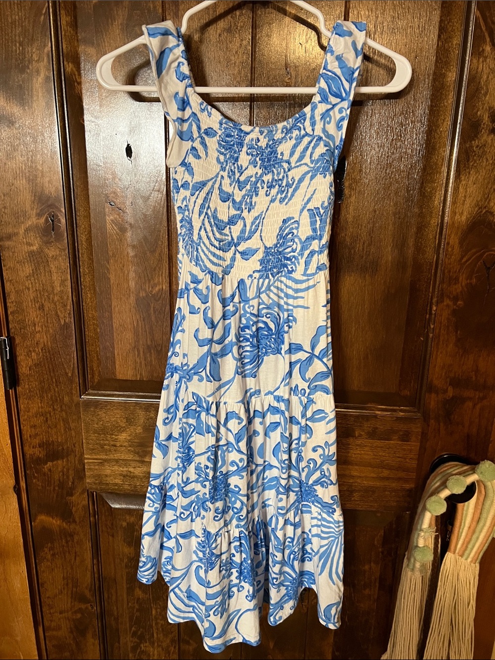 Lilly Pulitzer Blue and White Smocked Sundress